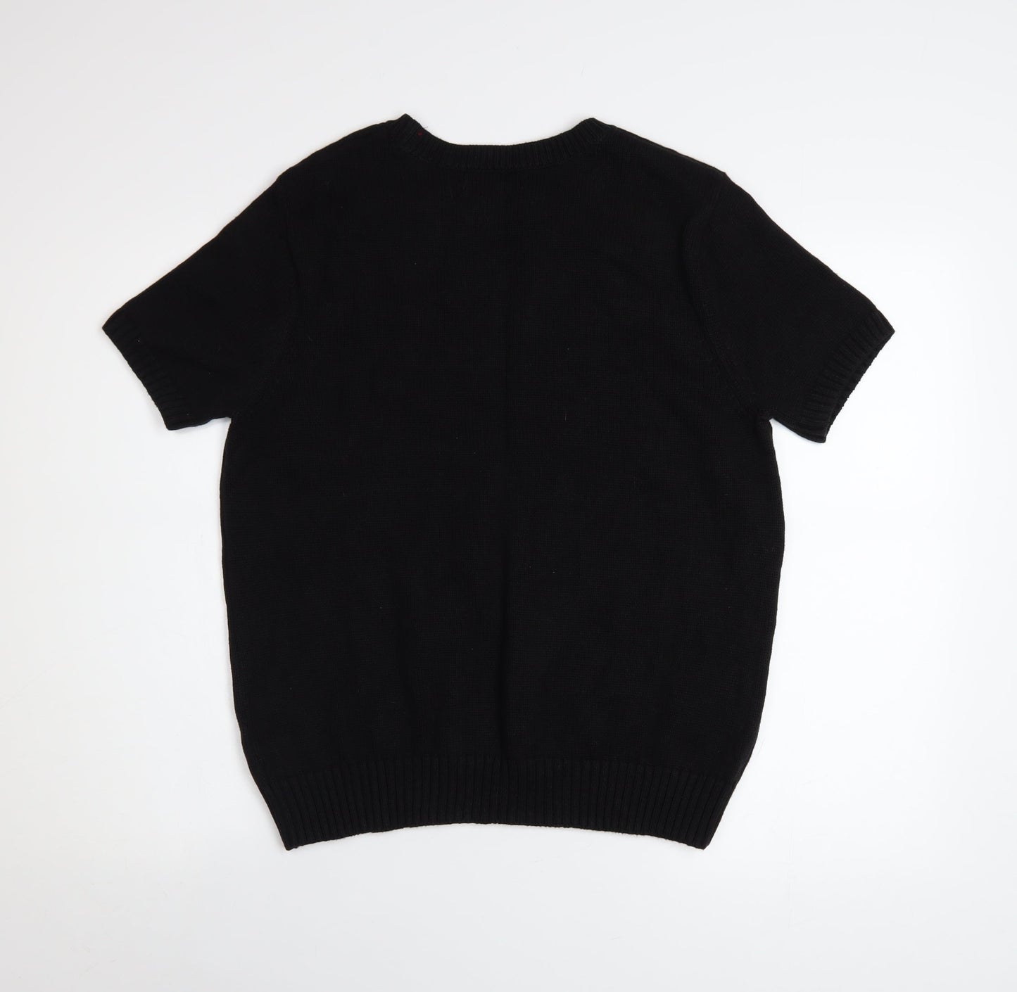Marks and Spencer Women's Black Sequin Cotton Short Sleeve T-Shirt Size 16