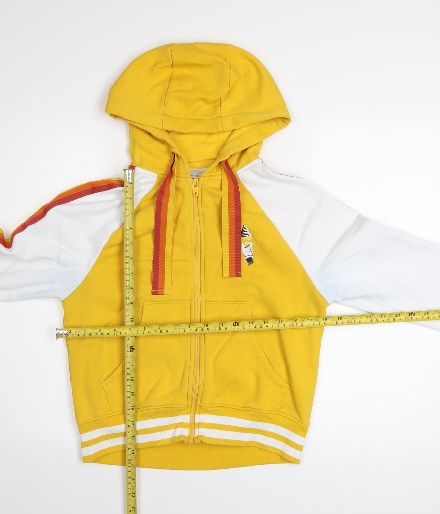 Disney Cruise Line Women's Yellow Full Zip Hoodie XS - Minnie Mouse Retro Style