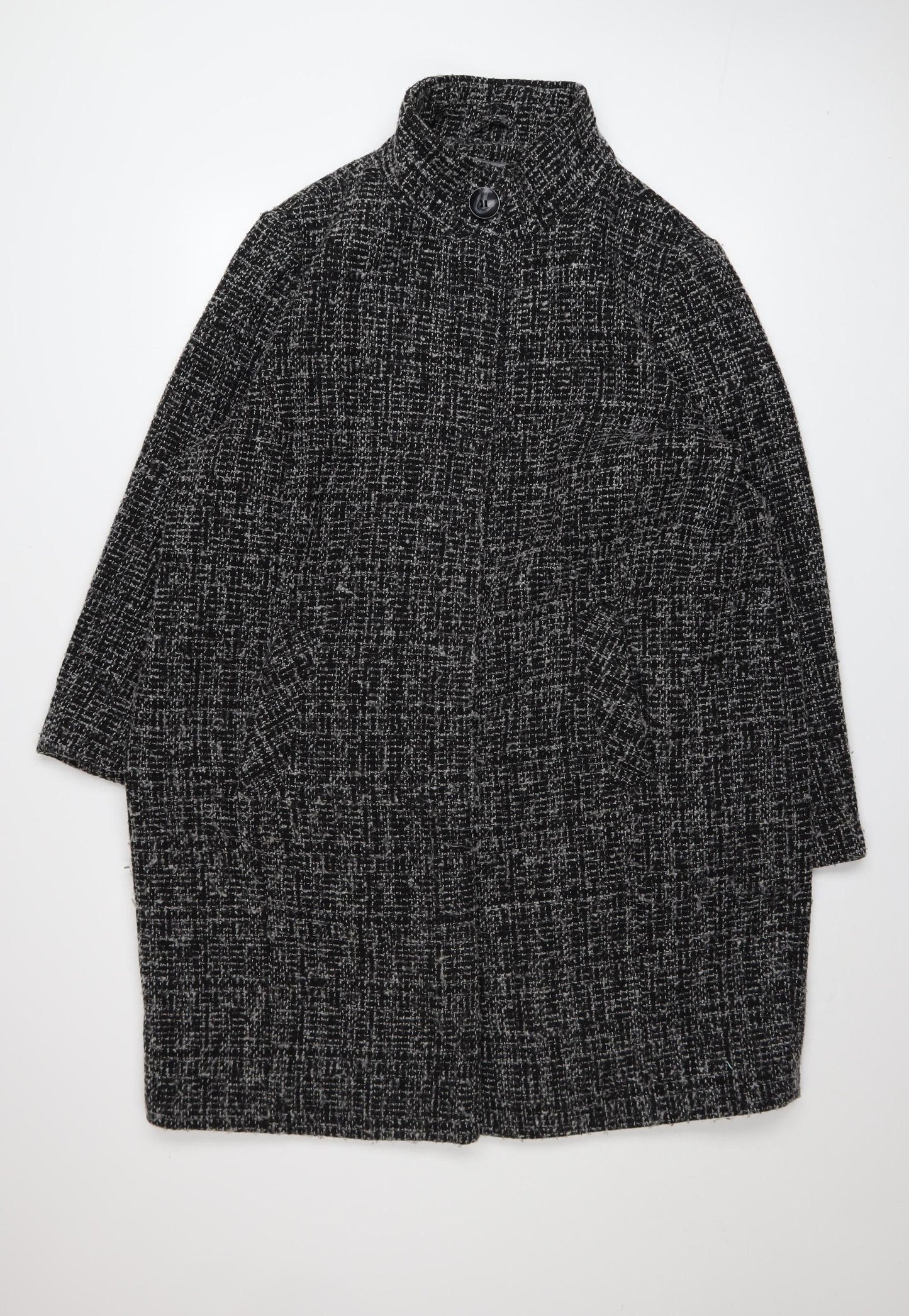 Principles Women’s Black Tweed Mid-Length Overcoat Size 20