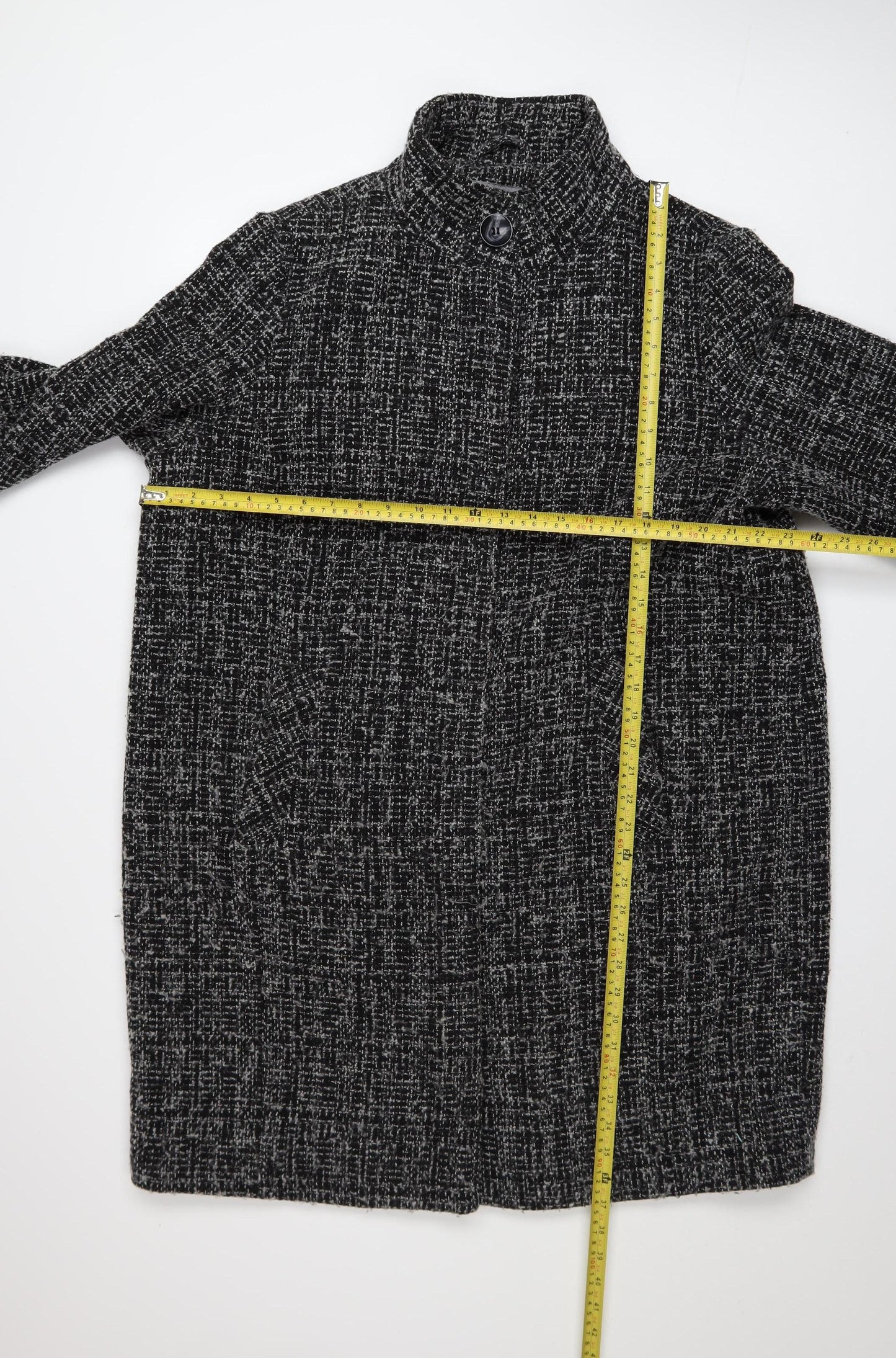 Principles Women’s Black Tweed Mid-Length Overcoat Size 20