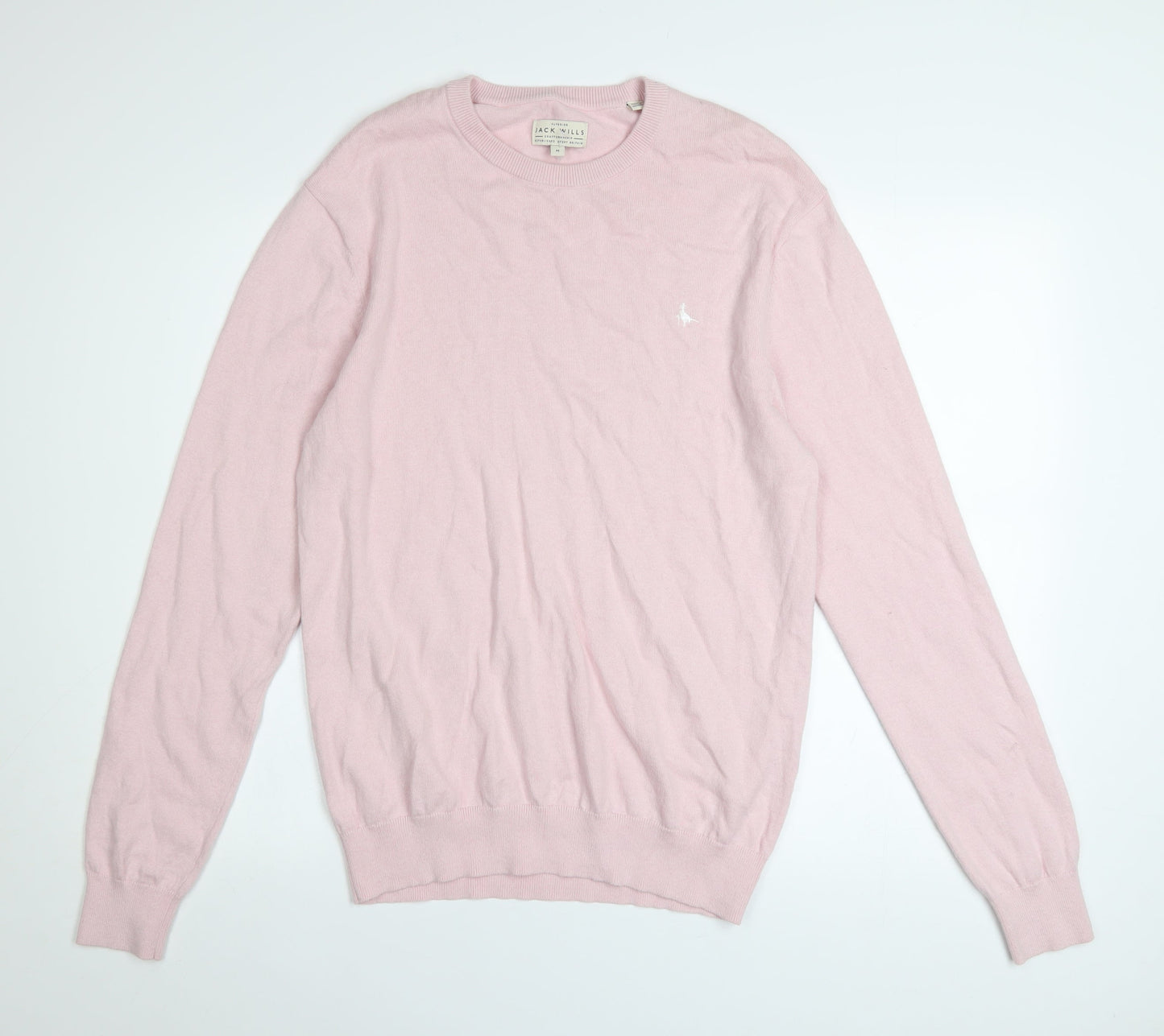 Jack Wills Men's Pink Cotton Crew Neck Jumper M Classic Knit