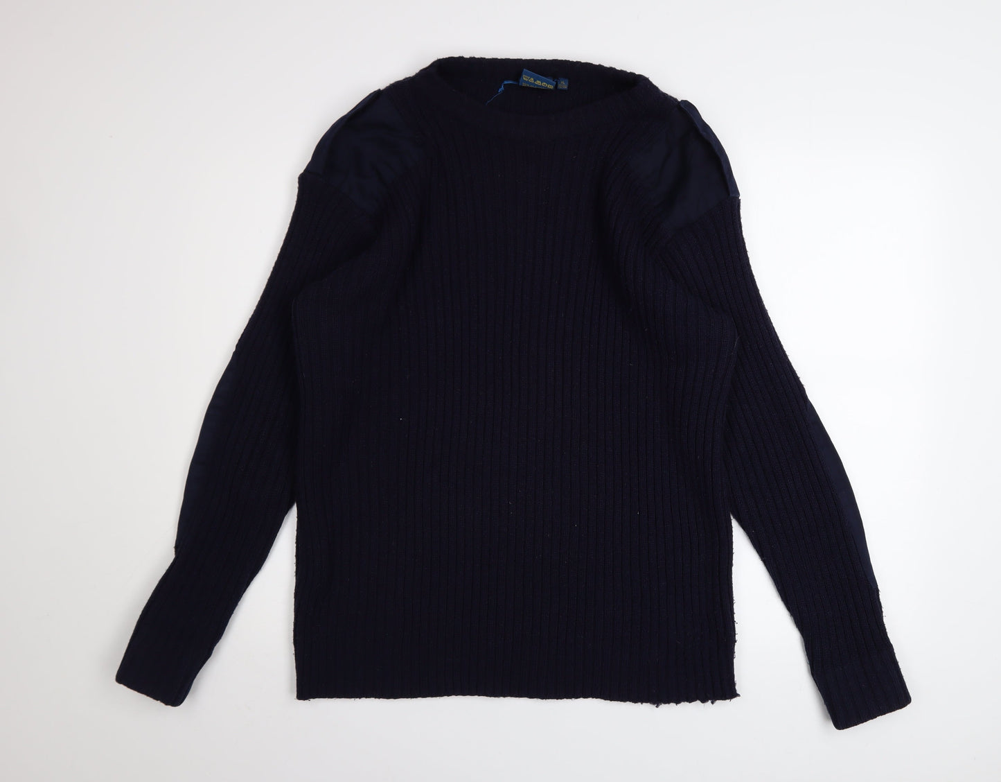 Champion Men’s Blue XL Rib Knit Acrylic Crew Neck Jumper