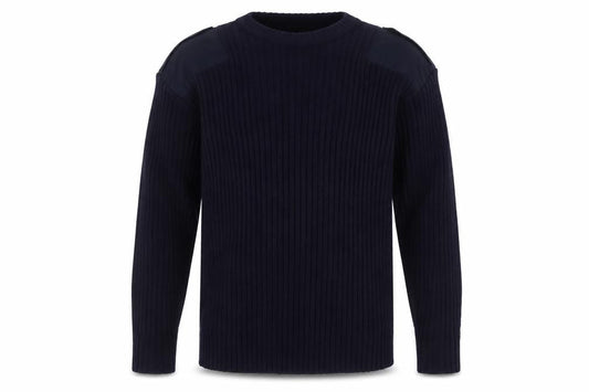 Champion Men’s Blue XL Rib Knit Acrylic Crew Neck Jumper
