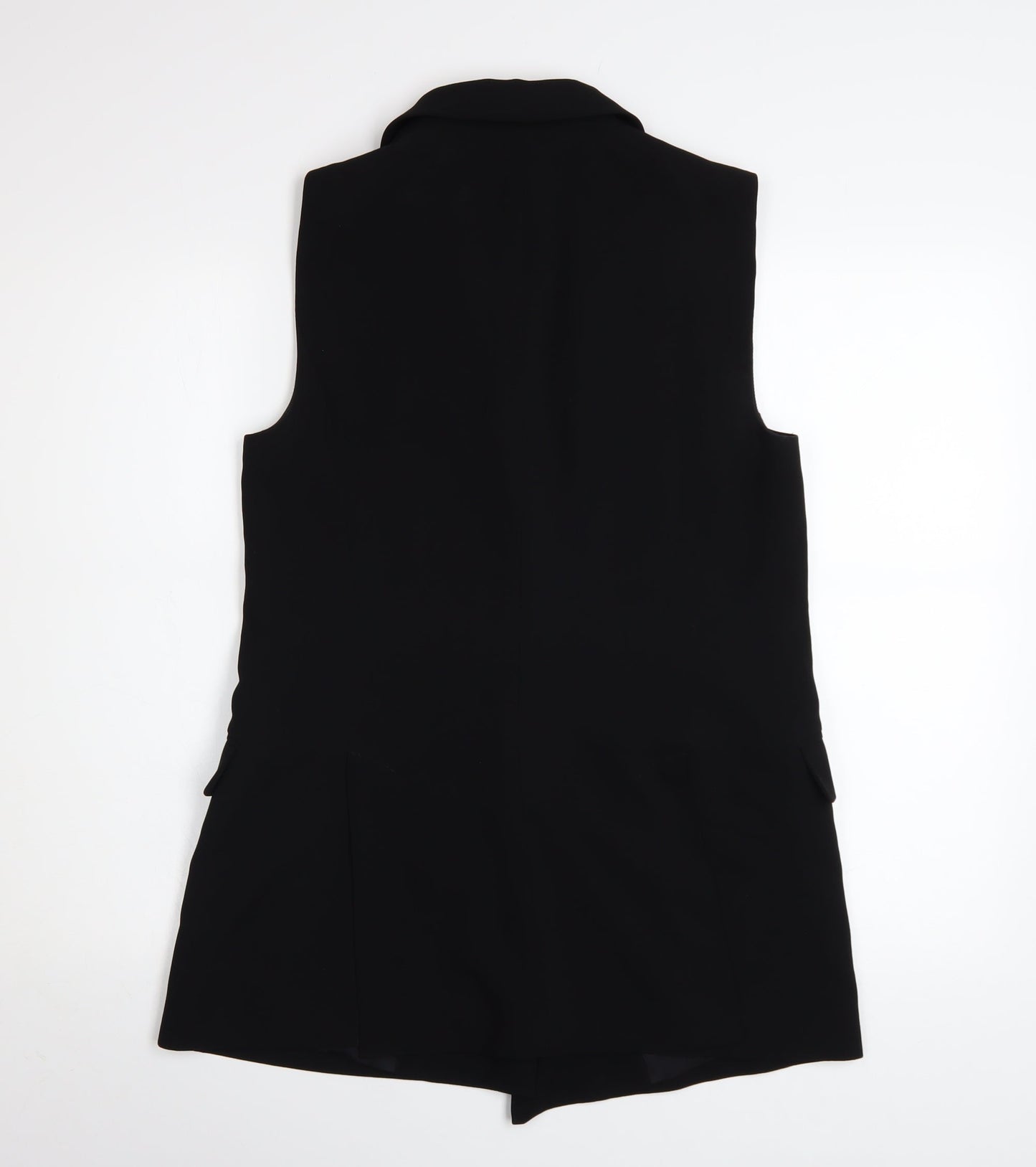 Zara Woman Black Sleeveless Waistcoat Size S Smart Lined Workwear