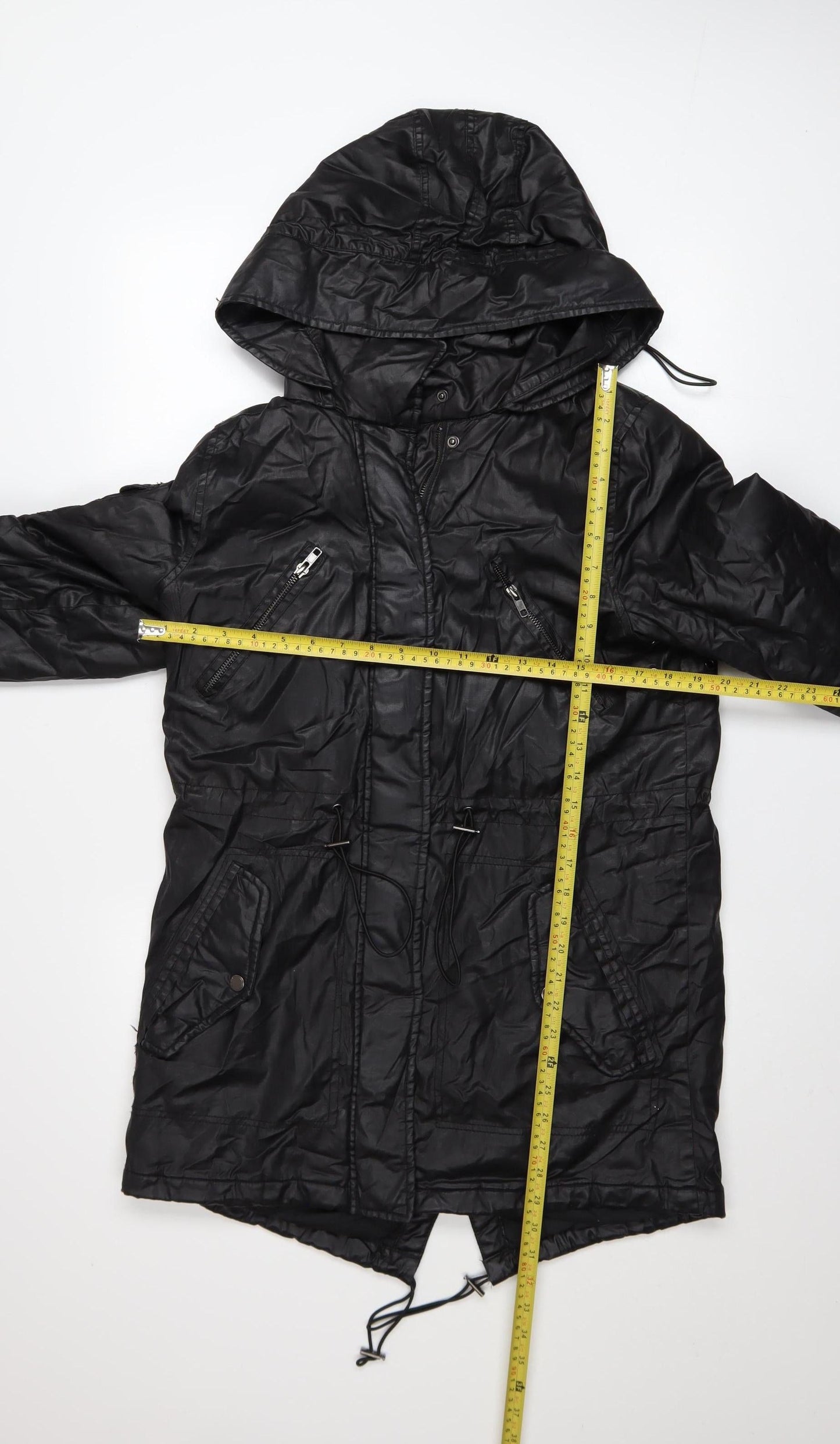 Papaya Weekend Women's Black Hooded Parka Coat Size 10
