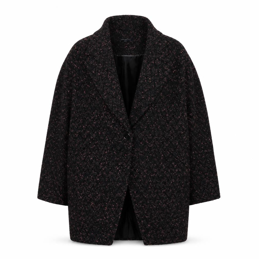 Marks & Spencer Women’s Black Tweed Overcoat Size 14 Limited Edition
