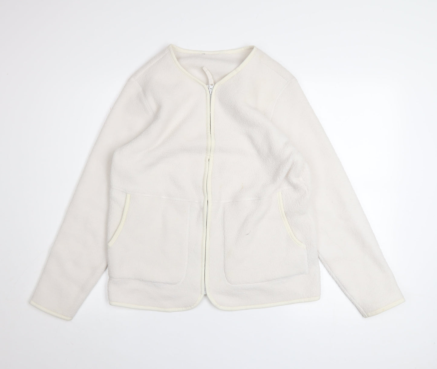 Marks and Spencer Women's Ivory Fleece Zip Jacket Size S