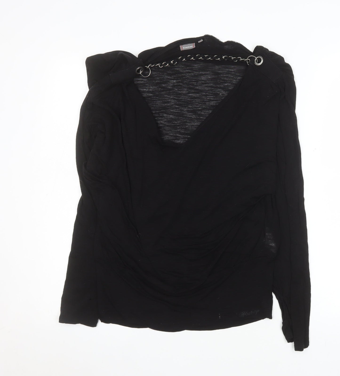 Firetrap Women's Black Wrap Long Sleeve Lyocell Blouse Size M