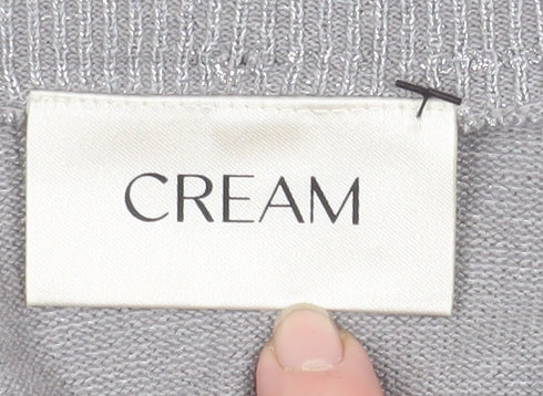 Cream Women's Silver Button Knit Cardigan Size S
