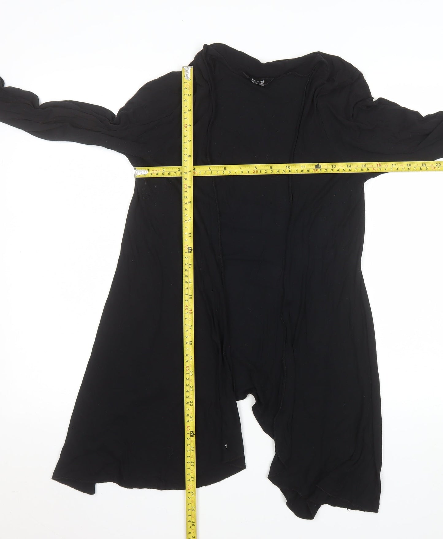 k & d Women's Black Long Sleeve Open Coatigan UK 12