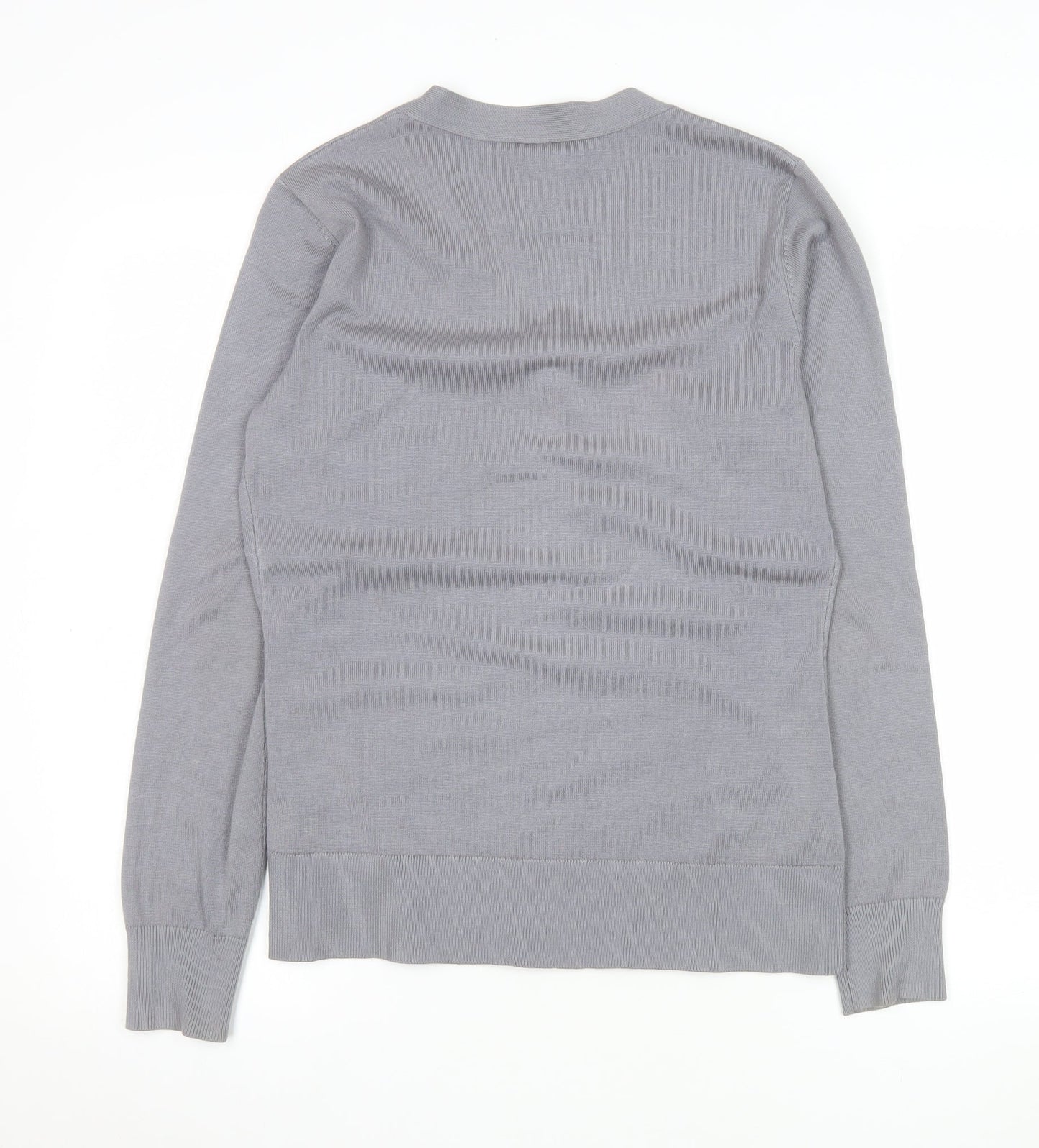 Haomeili Womens Grey V-Neck Button Cardigan Size S