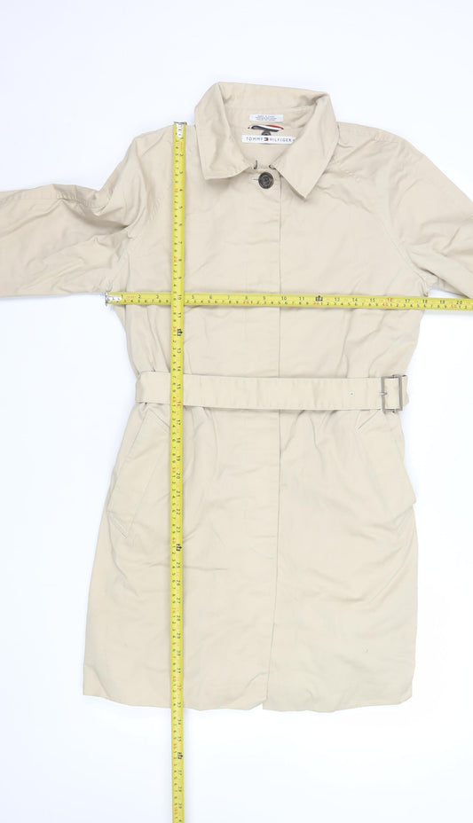 Tommy Hilfiger Women’s Beige Belted Trench Coat S Classic Style
