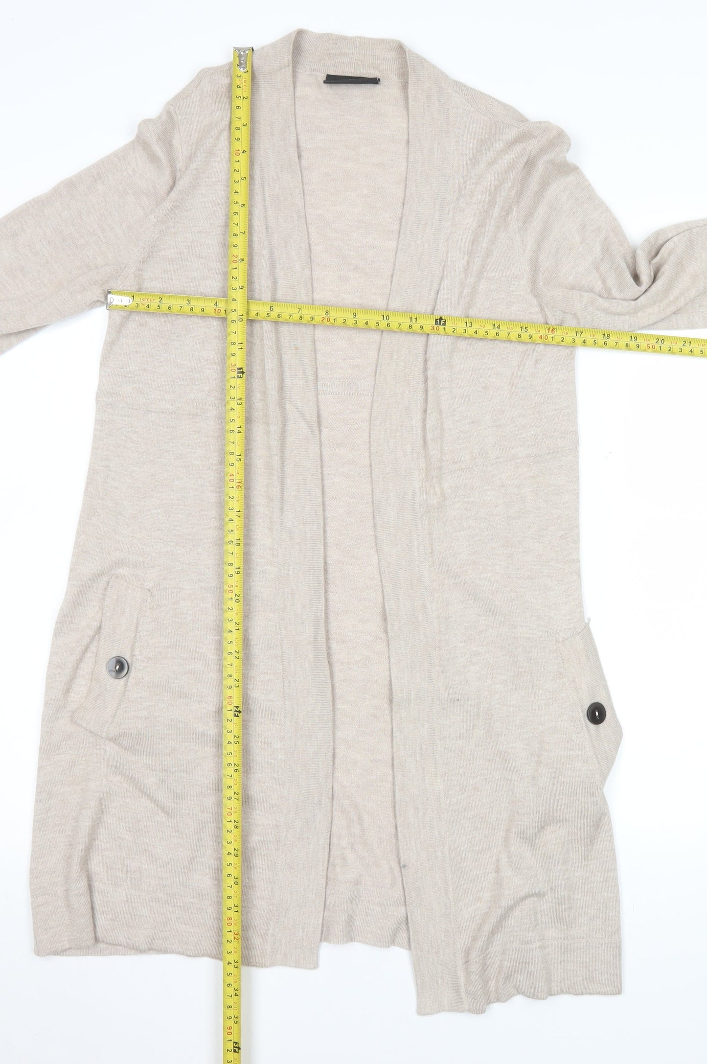 Wallis Women’s Beige Longline Knit Open Cardigan Small
