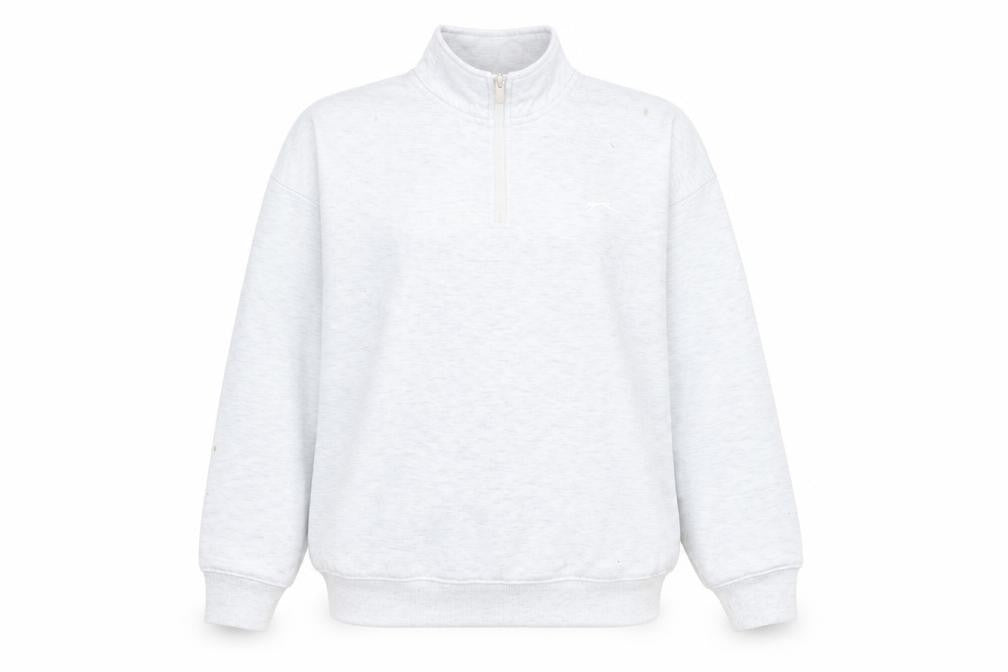 Slazenger Womens Grey 1/2 Zip Pullover Sweatshirt Size 8 XS