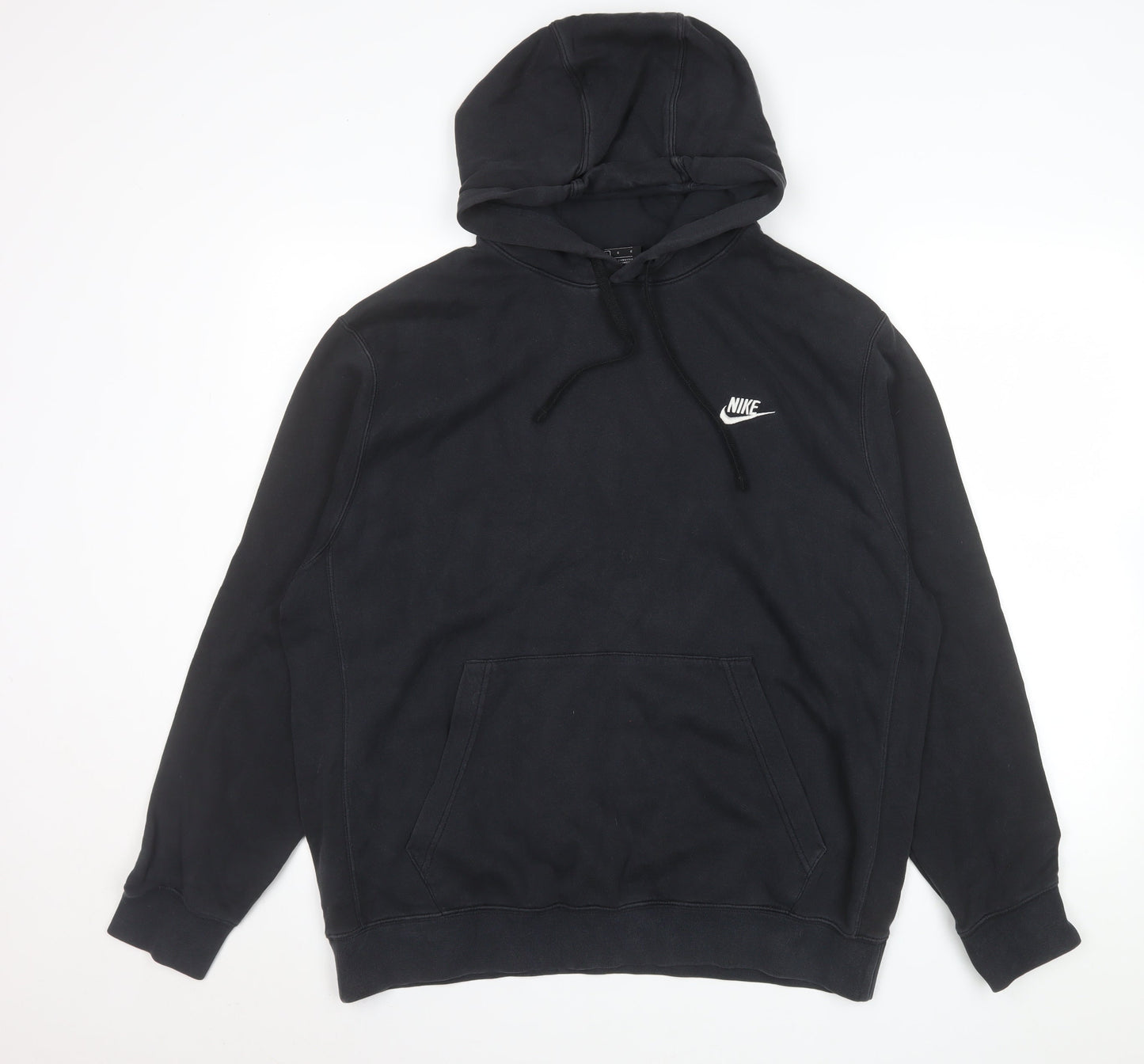 Nike Men's Black Pullover Hoodie L Regular Fit Fleece Sweatshirt
