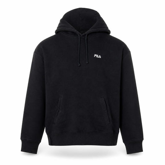 Fila Men’s Black Pullover Hoodie Size S Logo Fleece Sweatshirt