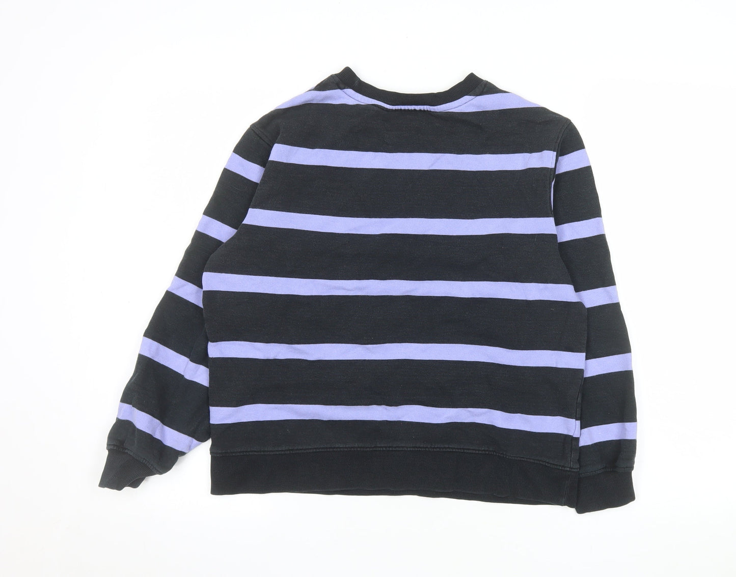 Marks and Spencer Men's Blue Striped Crew Neck Sweatshirt Size S