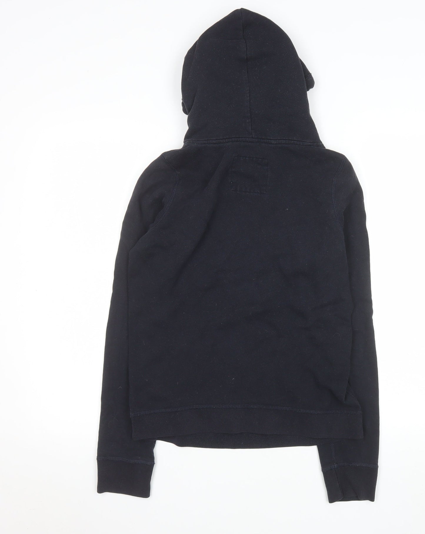 Hollister Mens Black Hoodie Medium Pullover Graphic Surf Team Cotton