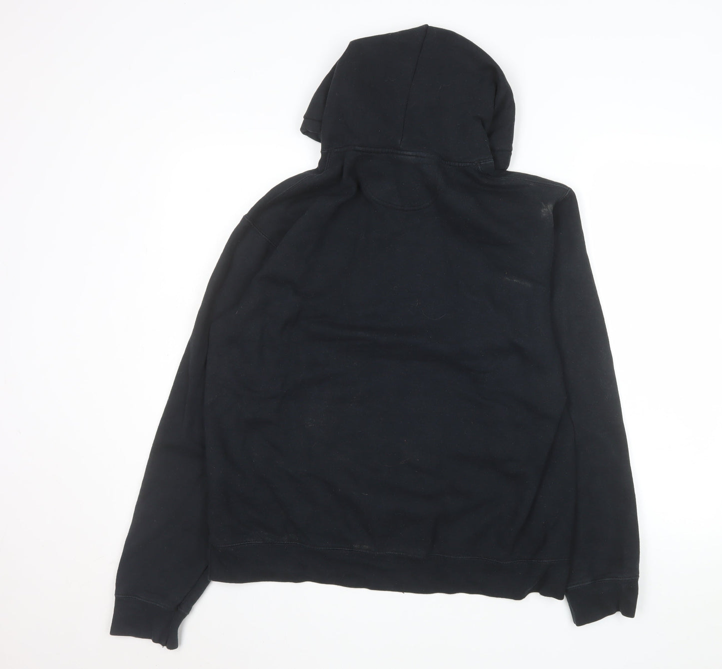 Port & Company Men's Black Pullover Hoodie M Graphic Print Cotton Blend