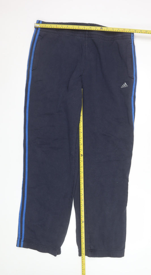 Adidas Men Black XL Track Pants Essentials Elastic Waist Activewear