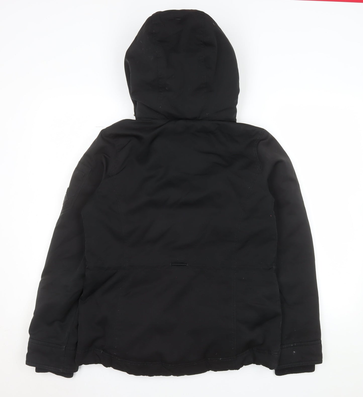 Hollister Women Black M Hooded Puffer Jacket Down Winter Coat