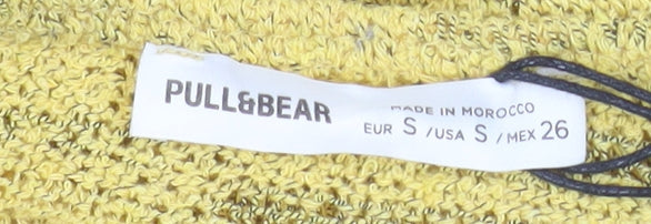 Pull&Bear Women’s Yellow Knit Strapless Camisole Tank Top S