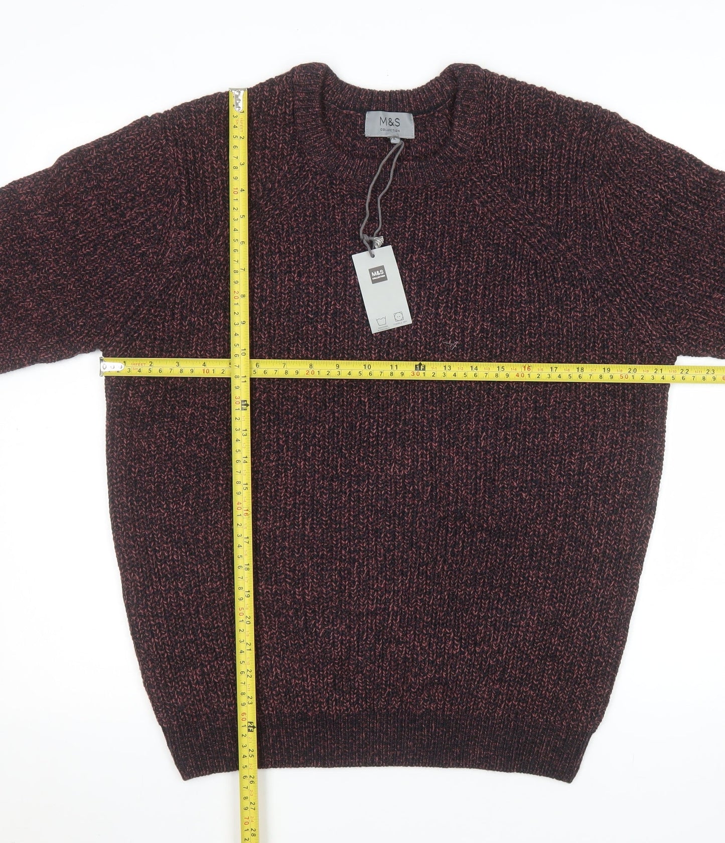 Marks and Spencer Men’s Brown Chunky Knit Acrylic Jumper L
