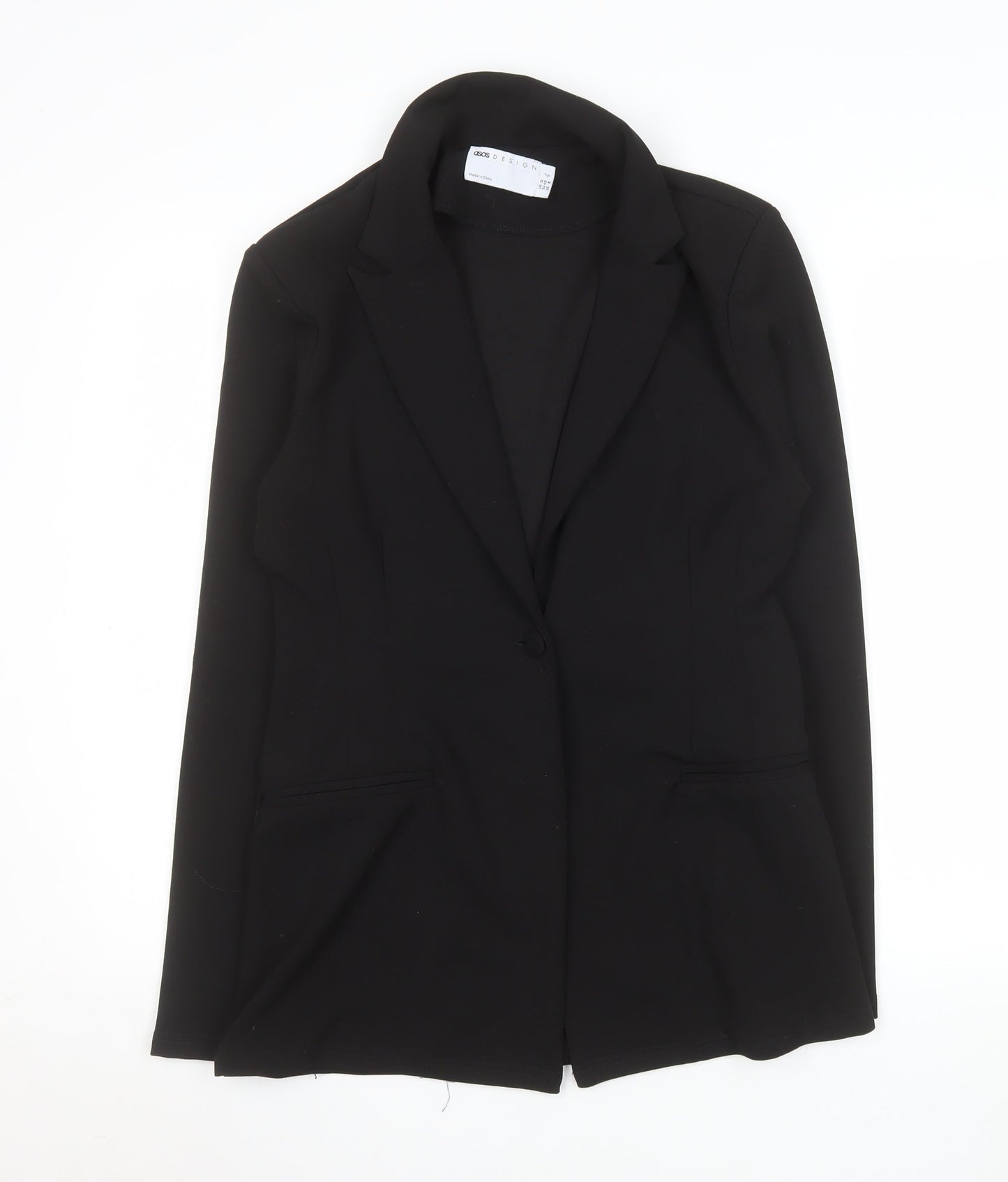ASOS Design Women's Black Tall Blazer Jacket UK 12 Classic Fit