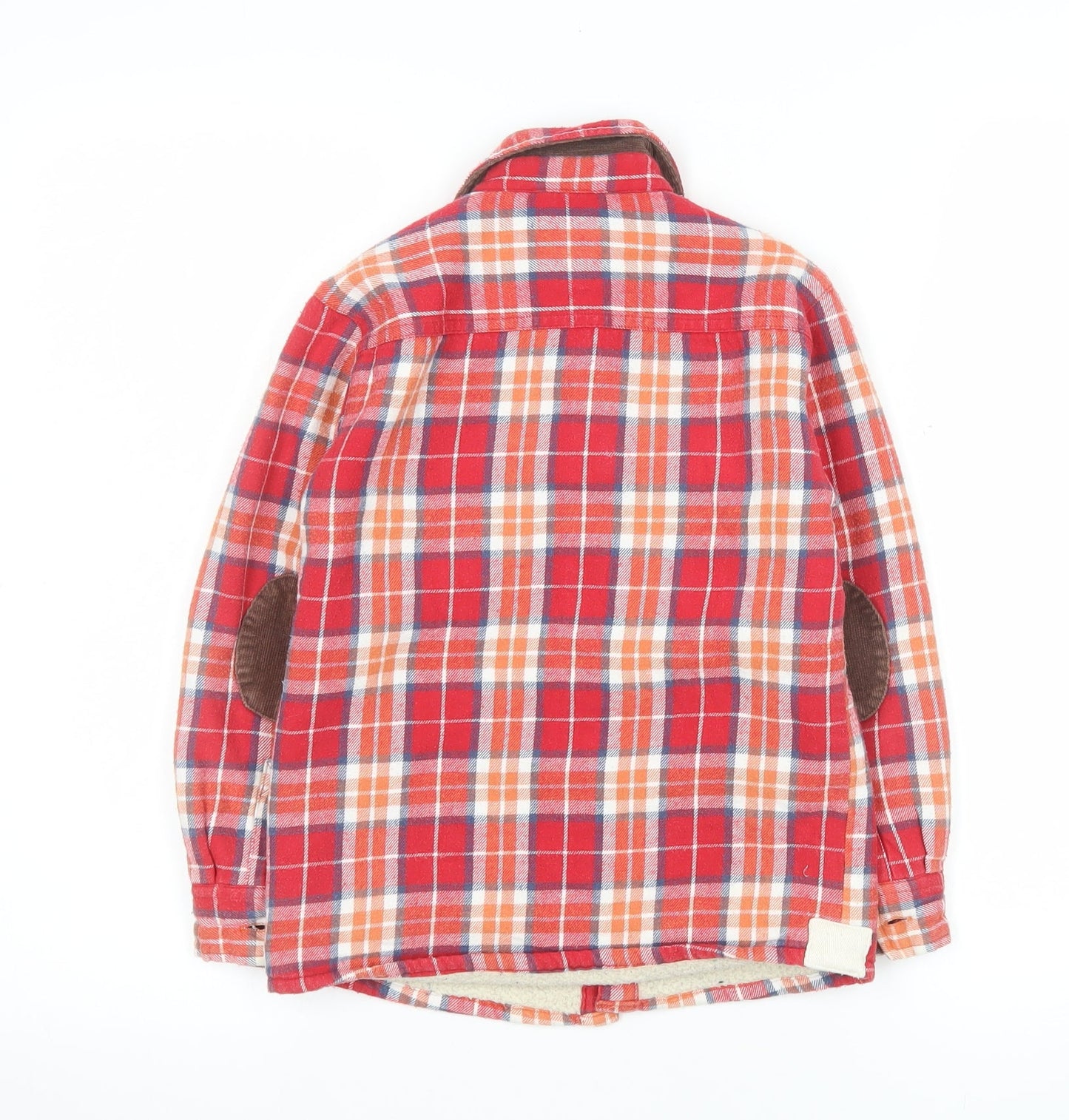Joules Boys Red Check Flannel Sherpa Lined Shirt Jacket 6 Years
