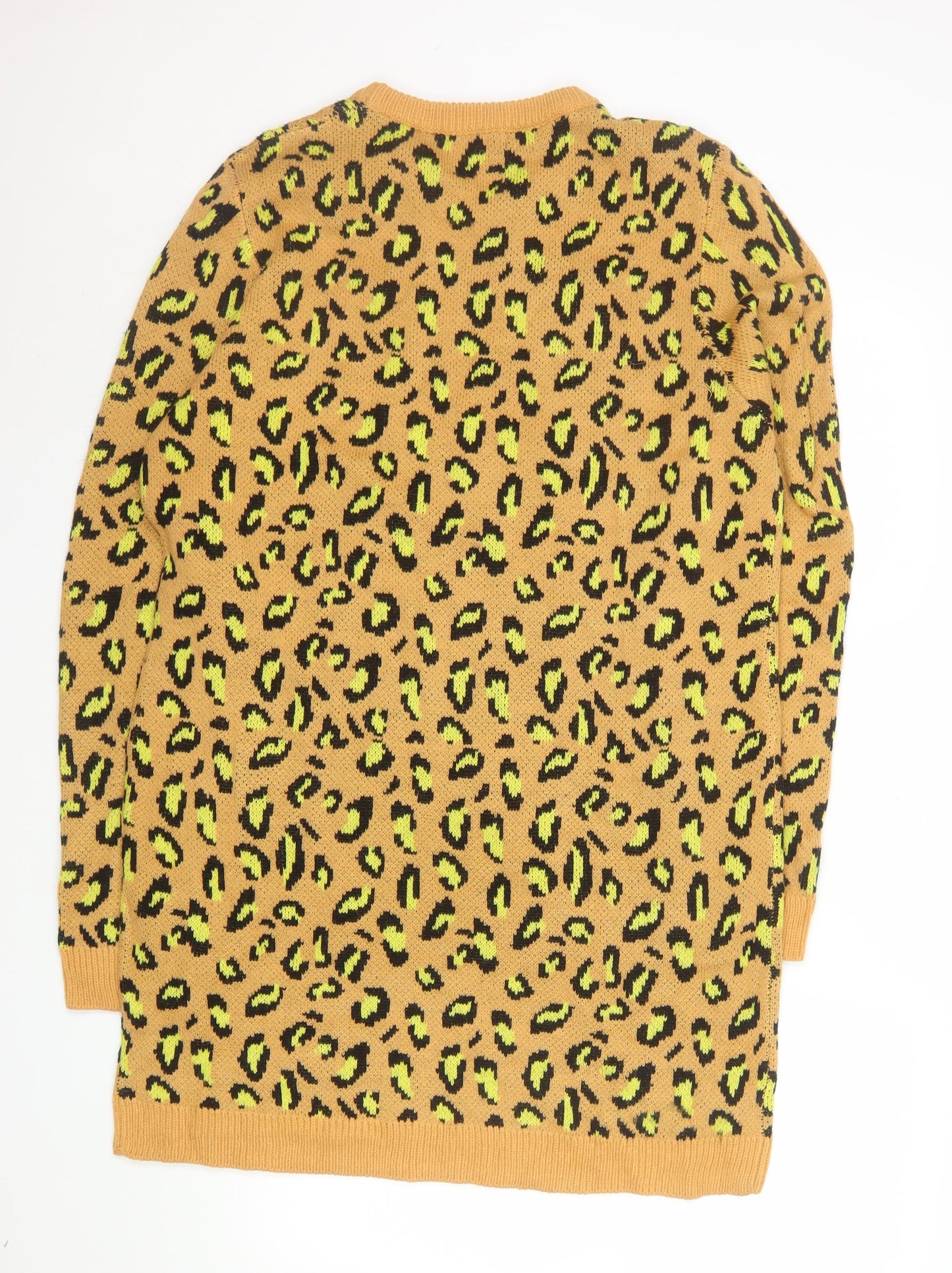 Brave Soul Women’s Brown Leopard Print Long Sleeve Jumper Dress Size 18