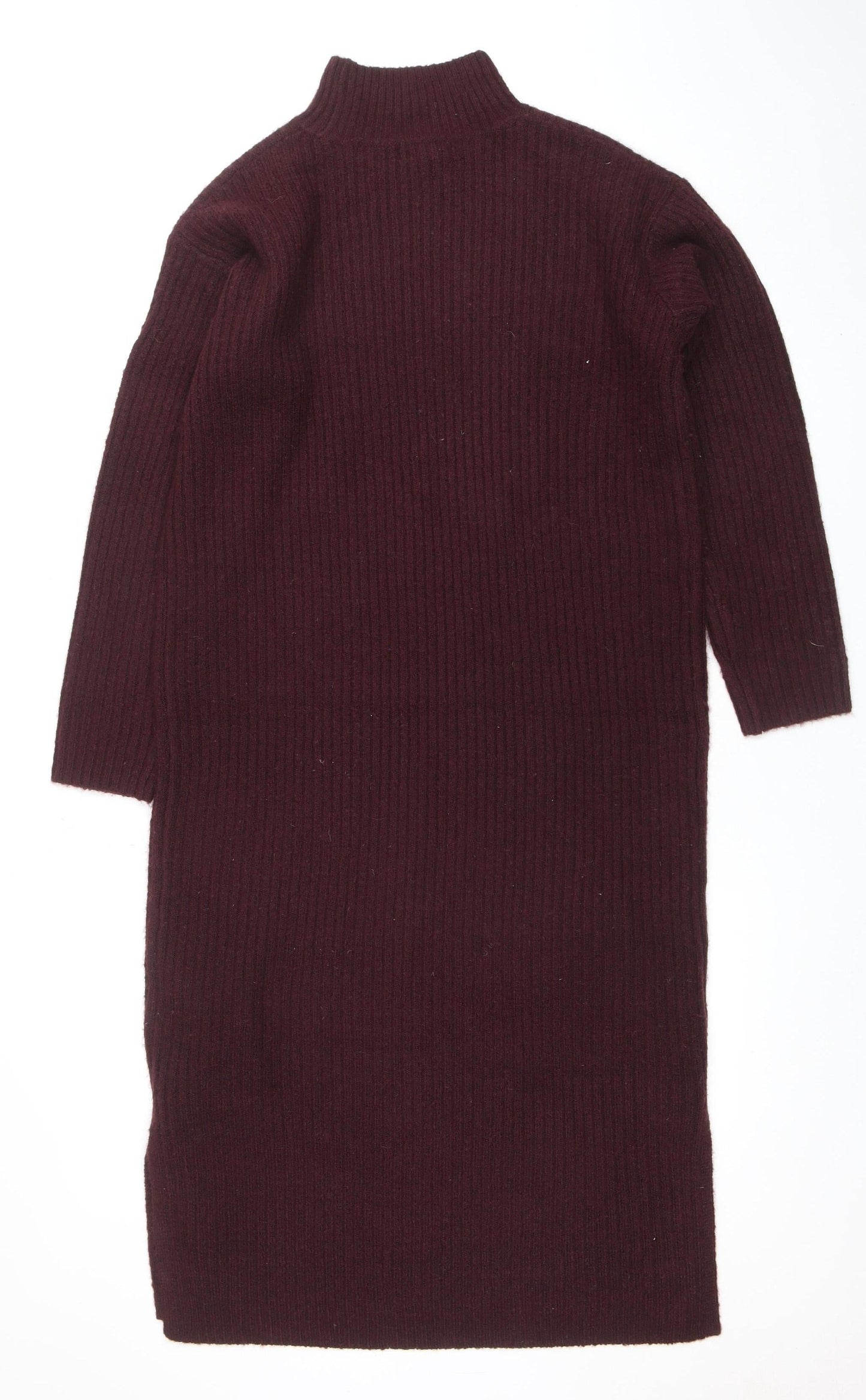 New Look Women Maternity Red Mock Neck Long Sleeve Tunic Jumper Size S