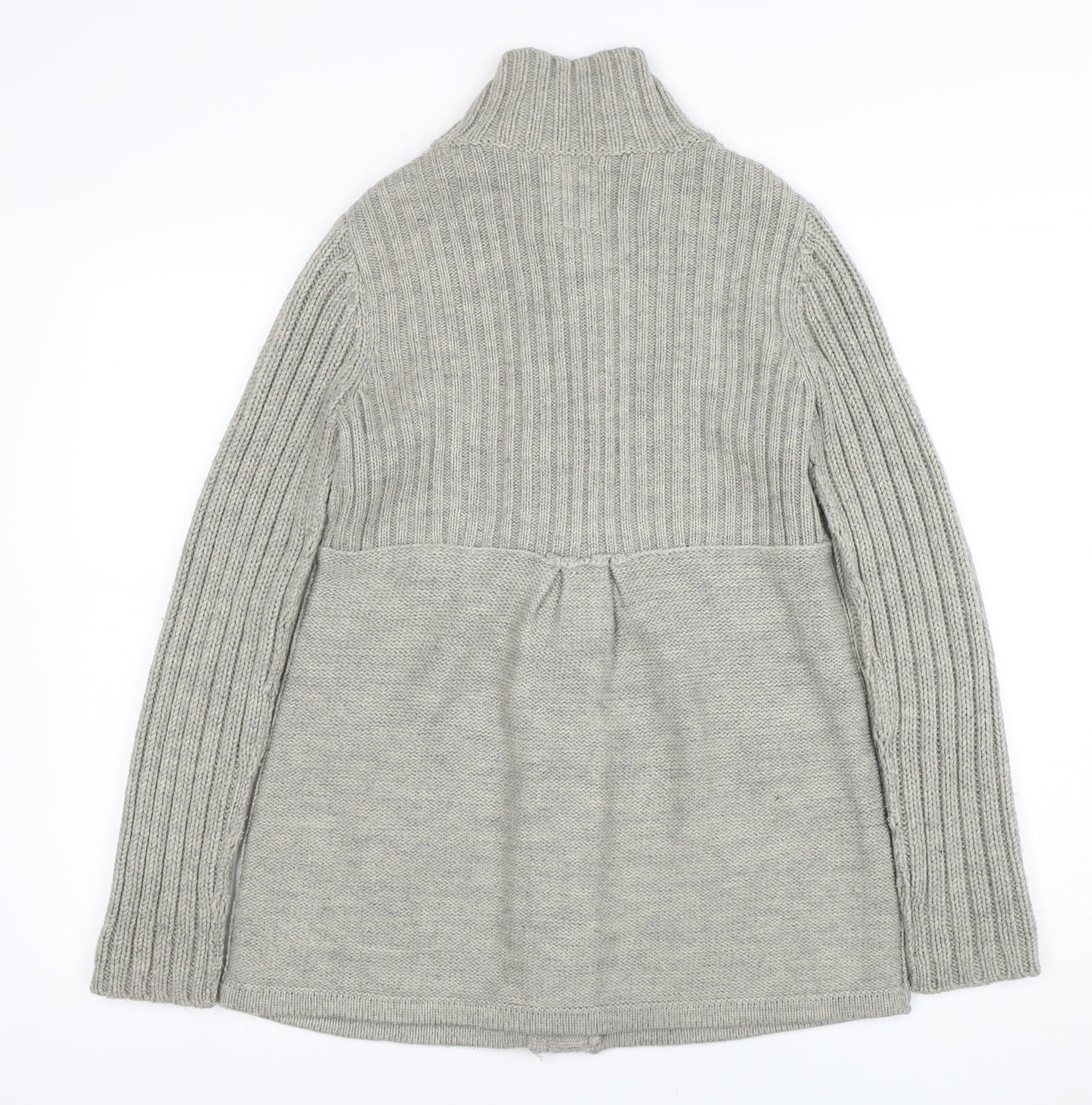 Next Women’s Grey Cable Knit Long Cardigan UK 10 Wool Blend