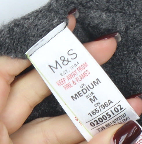 Marks and Spencer Women’s Grey Knit Open Cardigan M Relaxed Fit