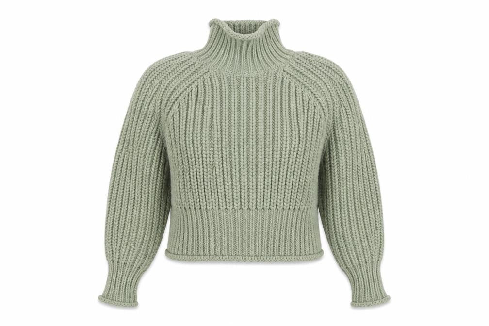 H&M Women’s Green Roll Neck Chunky Knit Jumper XS