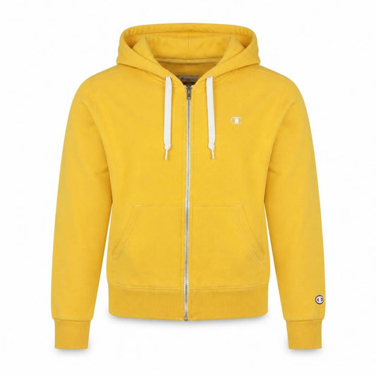 Champion Womens Yellow Full Zip Hoodie Cotton Blend M