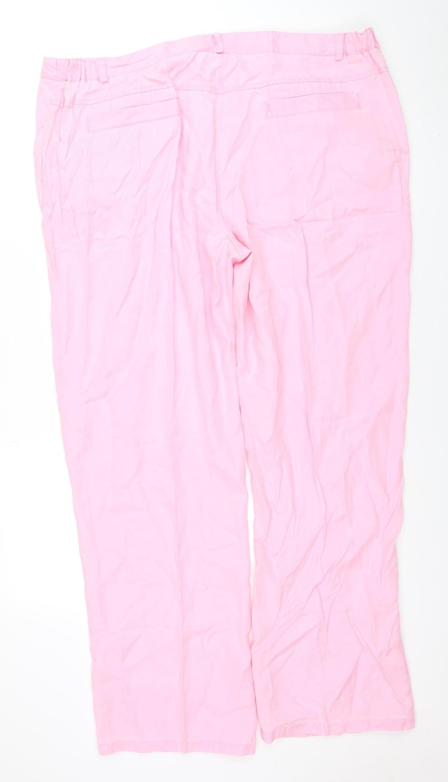 Ann Harvey Women's Pink Lyocell Straight Leg Plus Size 20 Trousers