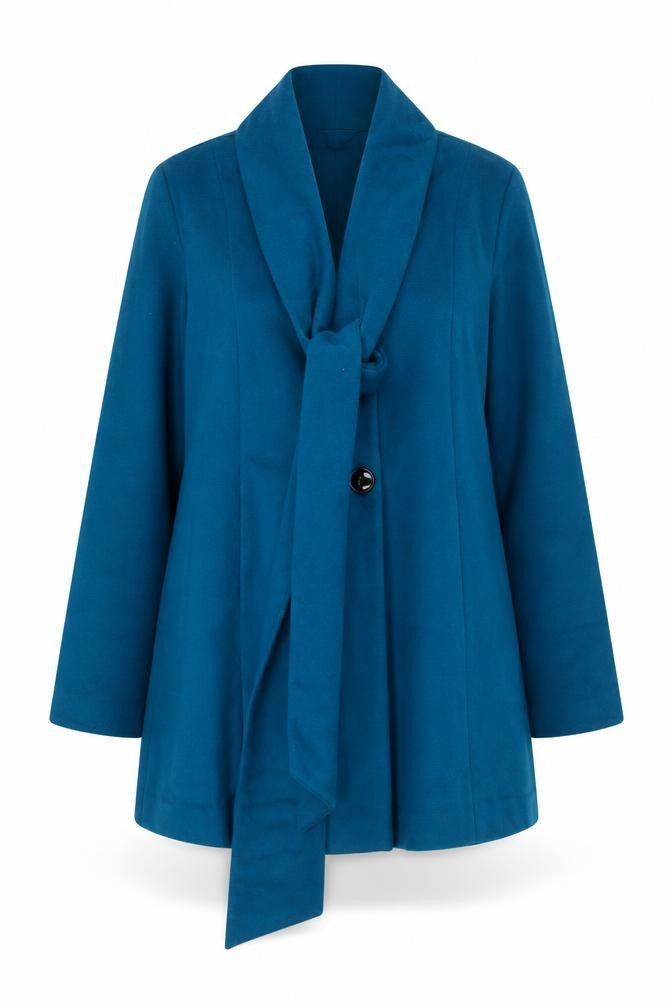 Kaliko Women's Teal Wool Blend Mid-Length Coat Size 12