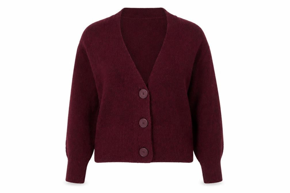 Marks and Spencer Women's Red XS V-Neck Buttoned Cardigan