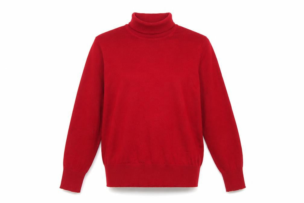 Marks and Spencer Women's Red Roll Neck Merino Wool Jumper Size 12
