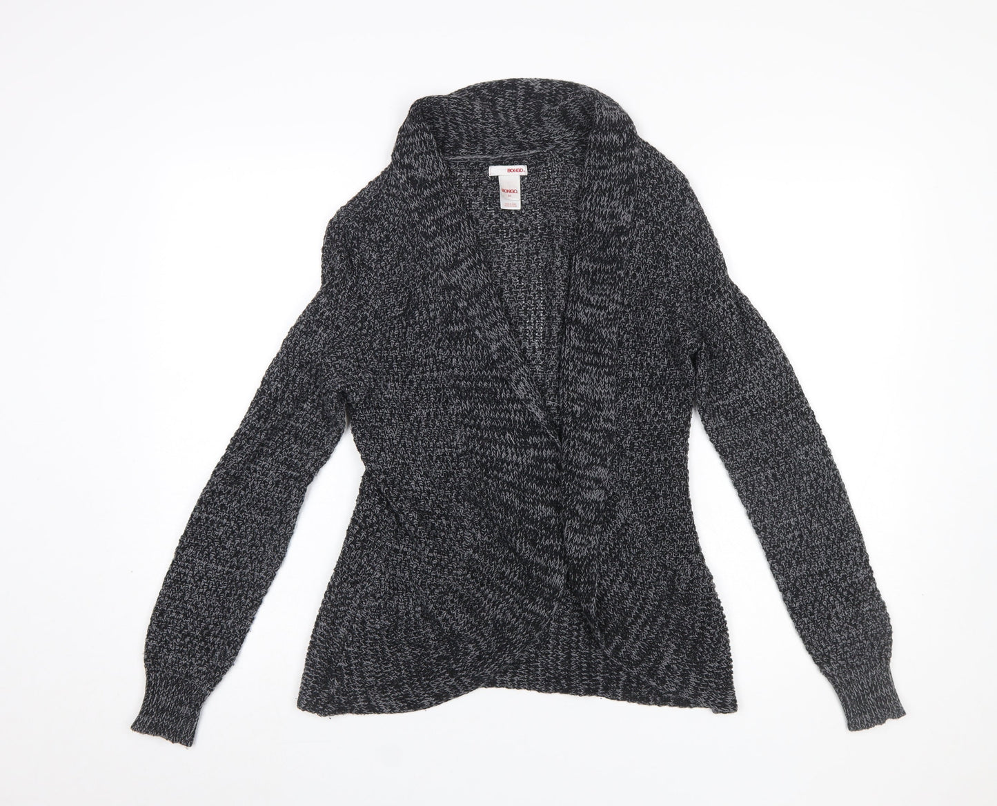Bongo Womens Grey Chunky Knit Open Cardigan Size M