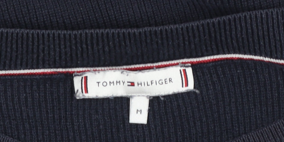 Tommy Hilfiger Women's Blue Cotton Crew Neck Jumper M