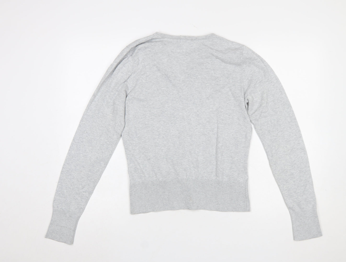 Kersh Women's Grey V-Neck Button Cardigan Knit M