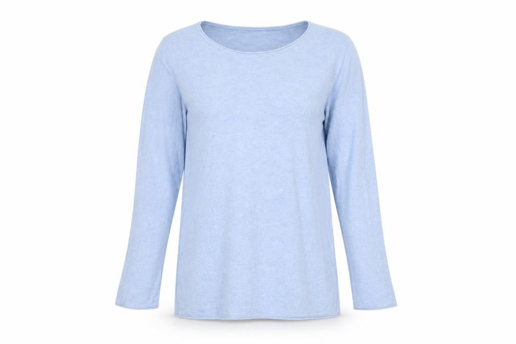 H&M Womens Blue Cotton Long Sleeve Jumper Size 14 Regular Fit