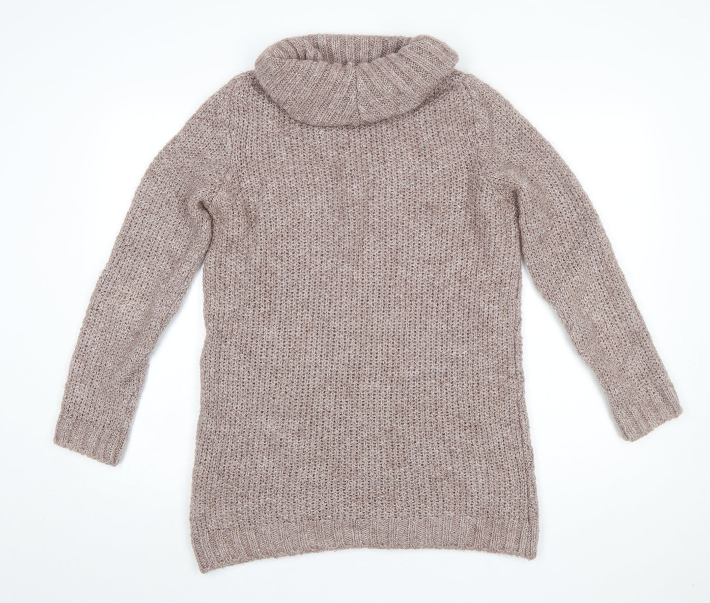 Marks and Spencer Womens Pink Roll Neck Chunky Knit Jumper UK 12