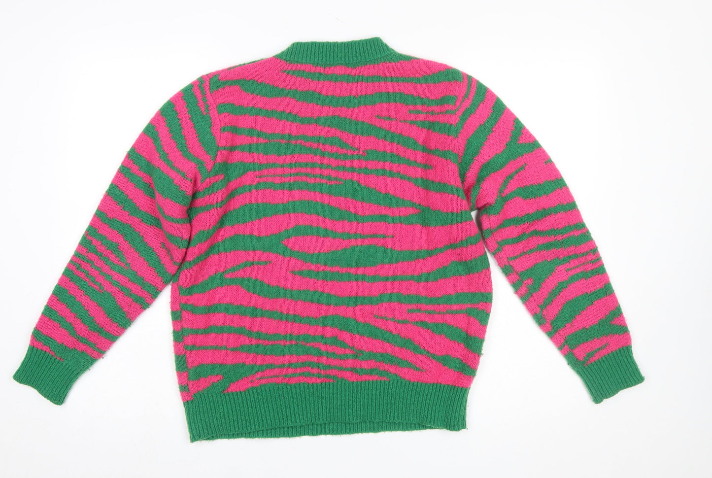 QED London Women's Multicoloured Animal Print Knit Jumper Size S