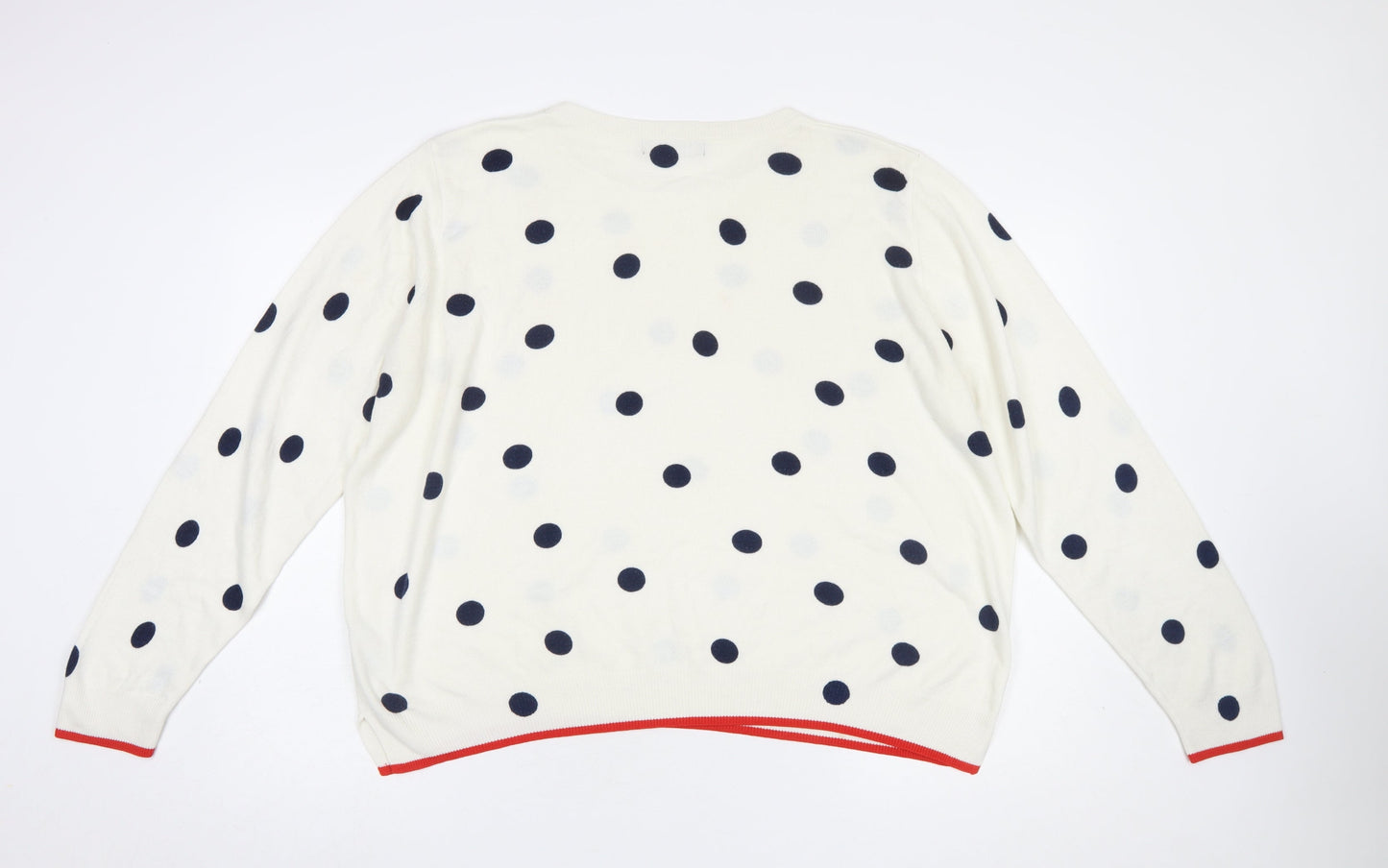 Marks and Spencer Women’s Ivory Polka Dot Knit Jumper Size 22