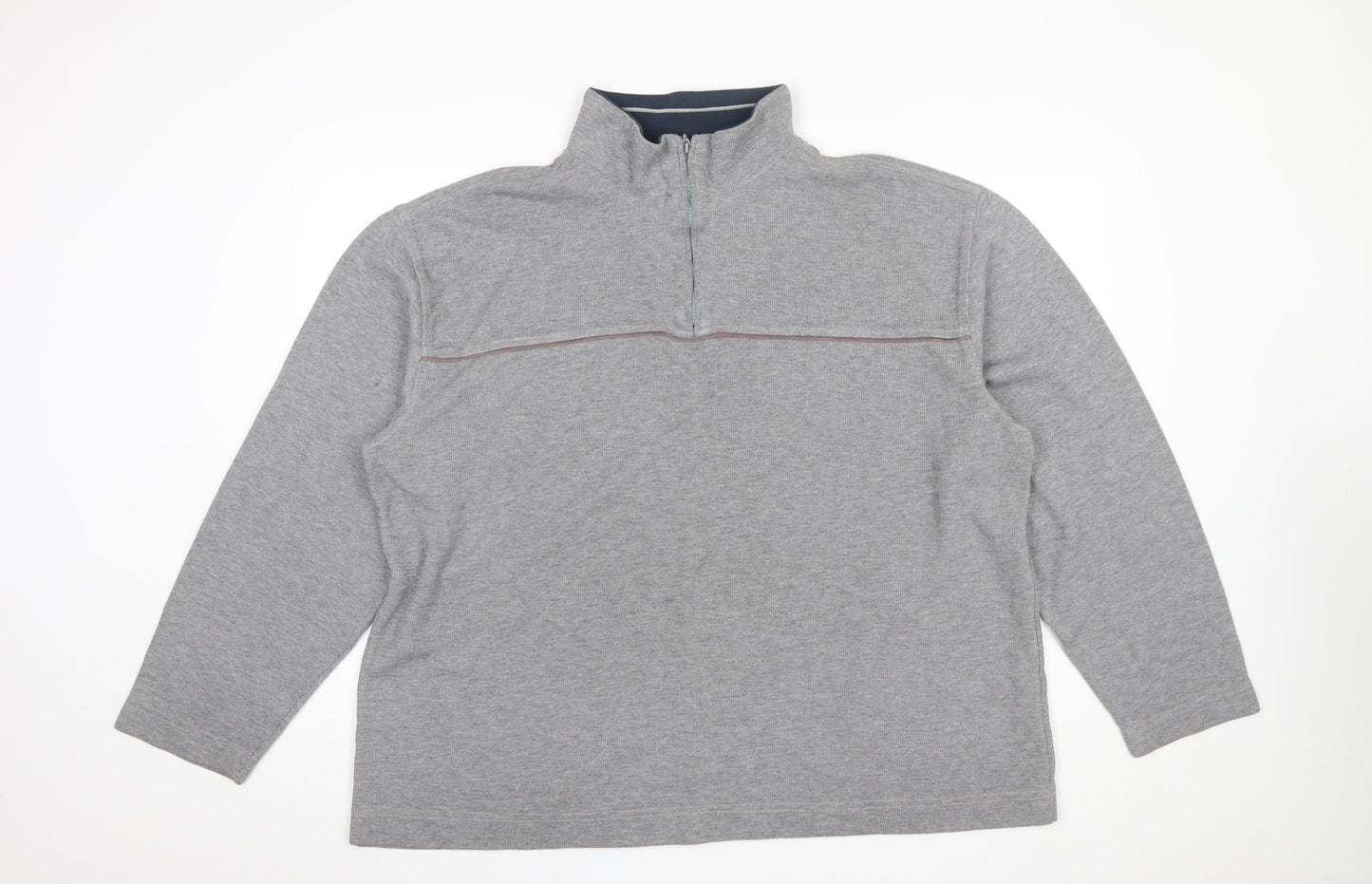 Trader Jeans Company Mens Grey 2XL 1/4 Zip Sweatshirt