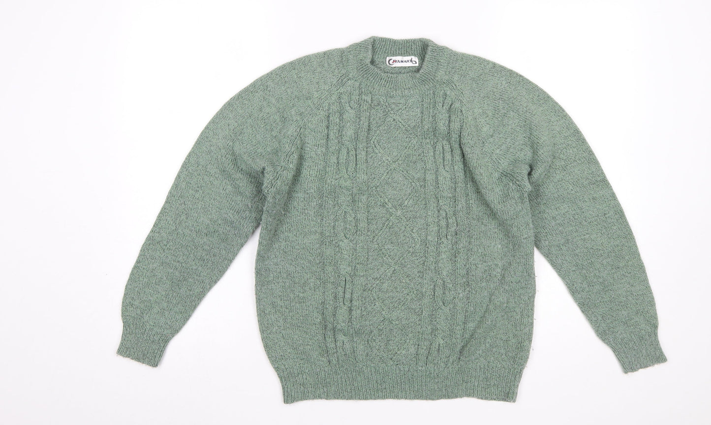 Damart Women’s Green Cable-Knit Pullover Jumper Size 12
