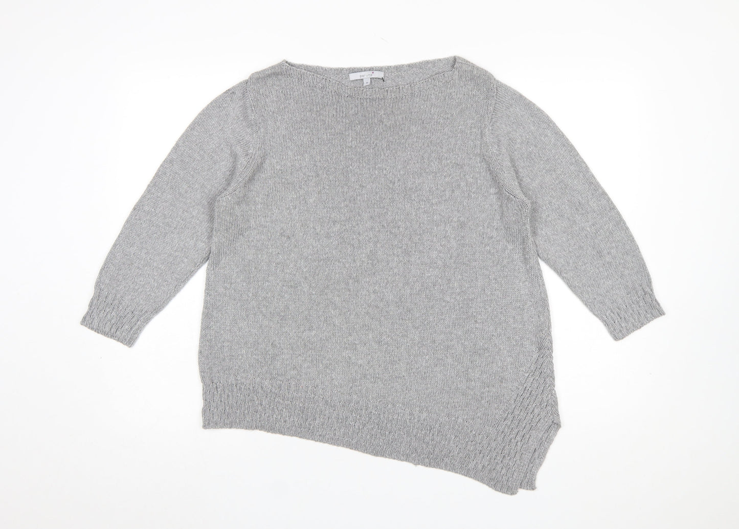 Marks and Spencer Per Una Women’s Grey Asymmetric Knit Jumper Size 18