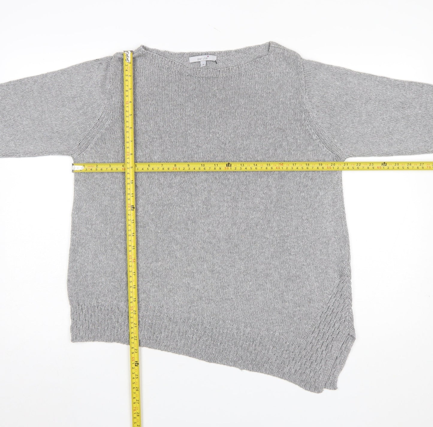 Marks and Spencer Per Una Women’s Grey Asymmetric Knit Jumper Size 18
